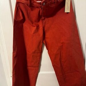 a new day Women's Red Wide Leg Sailor Jeans